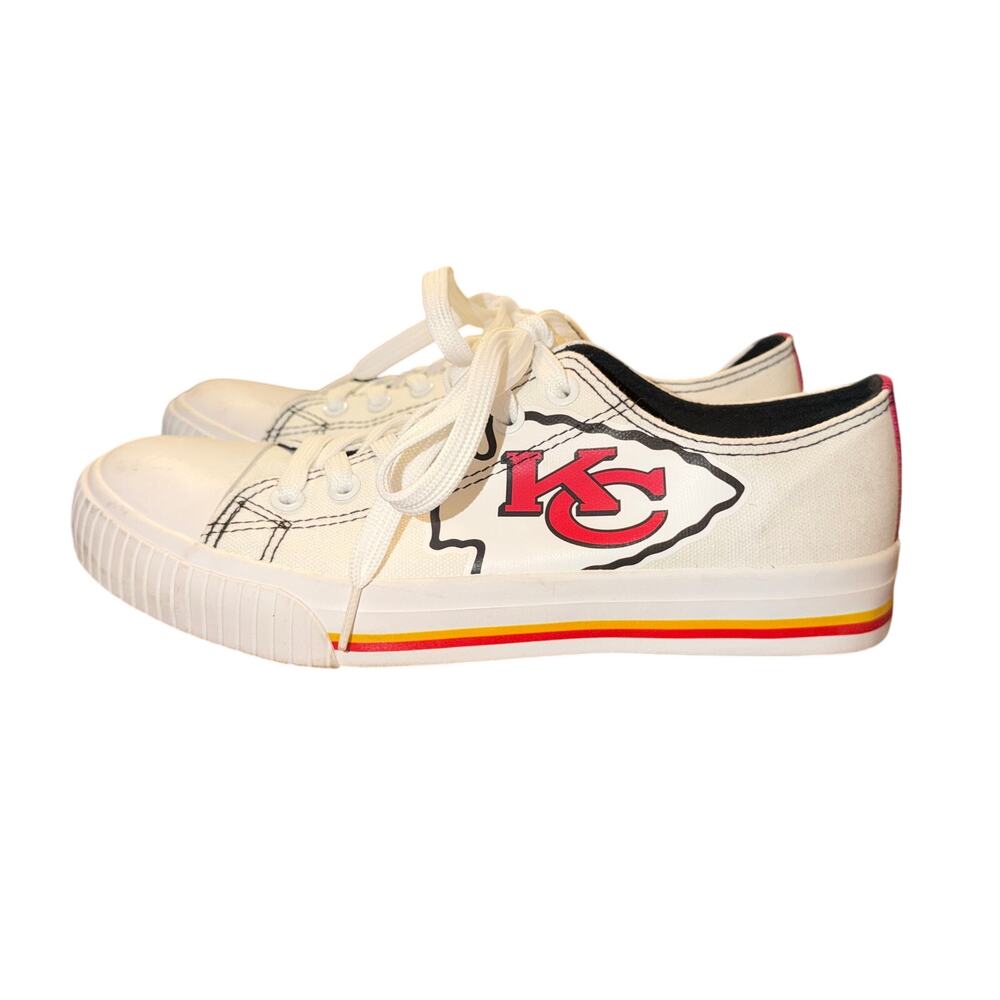 Foco Kansas City Chiefs Low Top Sneakers Men’s Size 8 White Canvas Football